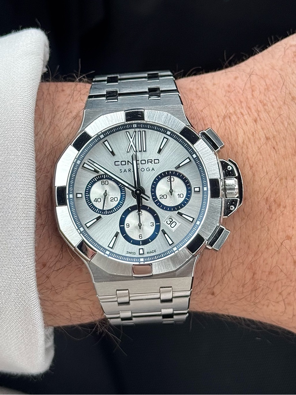Concord Saratoga Automatic Chronograph 43mm, Reference 0320449 Full Set Complete